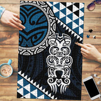 Blue Aotearoa Niho Taniwha Puzzle Maori Mythology Tooth - Taniko Motifs - Polynesian Pride
