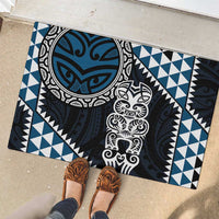 Blue Aotearoa Niho Taniwha Rubber Doormat Maori Mythology Tooth - Taniko Motifs LT14 - Polynesian Pride