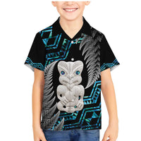 Aotearoa Taniko Paua Shell With Hei Tiki Family Matching Mermaid Dress and Hawaiian Shirt