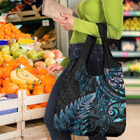 New Zealand Lizard Grocery Bag Silver Fern Aotearoa Maori With Paua Shell