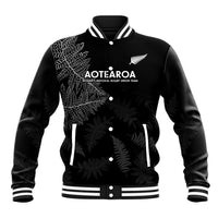 New Zealand Haka Rugby Baseball Jacket 2024 Pacific Go Black Silver Fern LT14 Unisex Black - Polynesian Pride