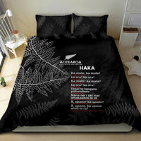 Custom New Zealand Haka Rugby Bedding Set 2024 Pacific Go Black Silver Fern