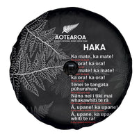 Custom New Zealand Haka Rugby Spare Tire Cover 2024 Pacific Go Black Silver Fern