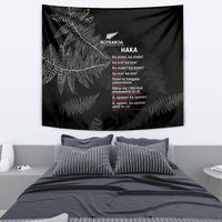 Custom New Zealand Haka Rugby Tapestry 2024 Pacific Go Black Silver Fern