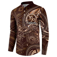 Personalised Polynesia Zodiac Capricorn Button Sweatshirt Galaxy Polynesian Pattern Chest Tattoo Style