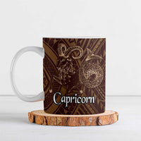 Personalised Polynesia Zodiac Capricorn Ceramic Mug Galaxy Polynesian Pattern Chest Tattoo Style