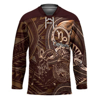 Personalised Polynesia Zodiac Capricorn Hockey Jersey Galaxy Polynesian Pattern Chest Tattoo Style