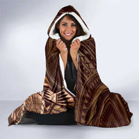 Personalised Polynesia Zodiac Capricorn Hooded Blanket Galaxy Polynesian Pattern Chest Tattoo Style