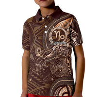 Personalised Polynesia Zodiac Capricorn Kid Polo Shirt Galaxy Polynesian Pattern Chest Tattoo Style