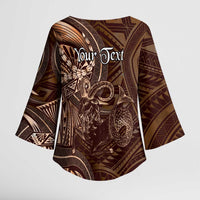 Personalised Polynesia Zodiac Capricorn Kimono Sleeve Blouse Galaxy Polynesian Pattern Chest Tattoo Style