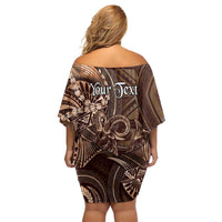 Personalised Polynesia Zodiac Capricorn Off Shoulder Short Dress Galaxy Polynesian Pattern Chest Tattoo Style