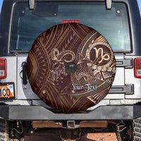 Personalised Polynesia Zodiac Capricorn Spare Tire Cover Galaxy Polynesian Pattern Chest Tattoo Style