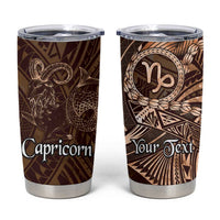 Personalised Polynesia Zodiac Capricorn Tumbler Cup Galaxy Polynesian Pattern Chest Tattoo Style