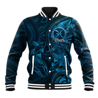 Personalised Polynesia Zodiac Pisces Baseball Jacket Galaxy Polynesian Pattern Chest Tattoo Style