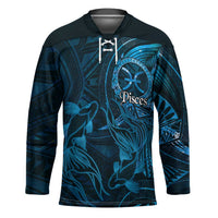 Personalised Polynesia Zodiac Pisces Hockey Jersey Galaxy Polynesian Pattern Chest Tattoo Style