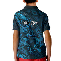 Personalised Polynesia Zodiac Pisces Kid Polo Shirt Galaxy Polynesian Pattern Chest Tattoo Style