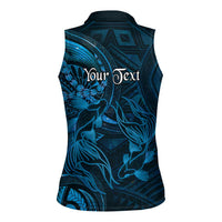 Personalised Polynesia Zodiac Pisces Women Sleeveless Polo Shirt Galaxy Polynesian Pattern Chest Tattoo Style