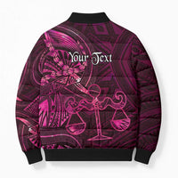 Personalised Polynesia Zodiac Libra Bomber Puffer Jacket Galaxy Polynesian Pattern Chest Tattoo Style