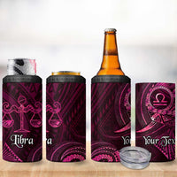 Personalised Polynesia Zodiac Libra 4 in 1 Can Cooler Tumbler Galaxy Polynesian Pattern Chest Tattoo Style