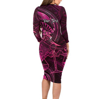 Personalised Polynesia Zodiac Libra Family Matching Long Sleeve Bodycon Dress and Hawaiian Shirt Galaxy Polynesian Pattern Chest Tattoo Style