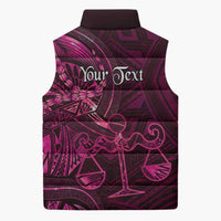 Personalised Polynesia Zodiac Libra Sleeveless Puffer Jacket Galaxy Polynesian Pattern Chest Tattoo Style
