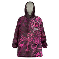 Personalised Polynesia Zodiac Libra Wearable Blanket Hoodie Galaxy Polynesian Pattern Chest Tattoo Style