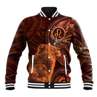 Personalised Polynesia Zodiac Leo Baseball Jacket Galaxy Polynesian Pattern Chest Tattoo Style