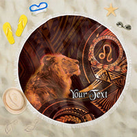 Personalised Polynesia Zodiac Leo Beach Blanket Galaxy Polynesian Pattern Chest Tattoo Style