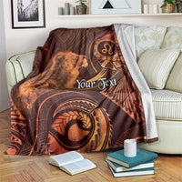 Personalised Polynesia Zodiac Leo Blanket Galaxy Polynesian Pattern Chest Tattoo Style