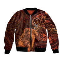 Personalised Polynesia Zodiac Leo Bomber Jacket Galaxy Polynesian Pattern Chest Tattoo Style