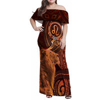 Personalised Polynesia Zodiac Leo Family Matching Off Shoulder Maxi Dress and Hawaiian Shirt Galaxy Polynesian Pattern Chest Tattoo Style