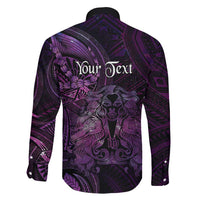 Personalised Polynesia Zodiac Virgo Family Matching Off The Shoulder Long Sleeve Dress and Hawaiian Shirt Galaxy Polynesian Pattern Chest Tattoo Style LT14 - Polynesian Pride