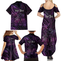 Personalised Polynesia Zodiac Virgo Family Matching Summer Maxi Dress and Hawaiian Shirt Galaxy Polynesian Pattern Chest Tattoo Style
