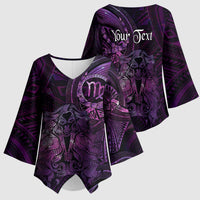 Personalised Polynesia Zodiac Virgo Kimono Sleeve Blouse Galaxy Polynesian Pattern Chest Tattoo Style