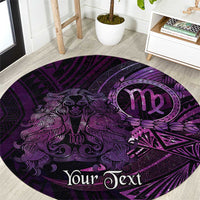 Personalised Polynesia Zodiac Virgo Round Carpet Galaxy Polynesian Pattern Chest Tattoo Style