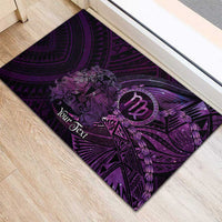 Personalised Polynesia Zodiac Virgo Rubber Doormat Galaxy Polynesian Pattern Chest Tattoo Style