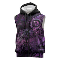 Personalised Polynesia Zodiac Virgo Sleeveless Zip Hoodie Galaxy Polynesian Pattern Chest Tattoo Style