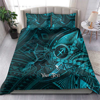 Personalised Polynesia Zodiac Sagittarius Bedding Set Galaxy Polynesian Pattern Chest Tattoo Style