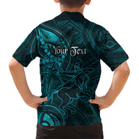 Personalised Polynesia Zodiac Sagittarius Family Matching Long Sleeve Bodycon Dress and Hawaiian Shirt Galaxy Polynesian Pattern Chest Tattoo Style LT14 - Polynesian Pride