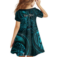 Personalised Polynesia Zodiac Sagittarius Family Matching Long Sleeve Bodycon Dress and Hawaiian Shirt Galaxy Polynesian Pattern Chest Tattoo Style LT14 - Polynesian Pride