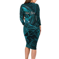 Personalised Polynesia Zodiac Sagittarius Family Matching Long Sleeve Bodycon Dress and Hawaiian Shirt Galaxy Polynesian Pattern Chest Tattoo Style LT14 - Polynesian Pride