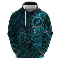 Personalised Polynesia Zodiac Sagittarius Hoodie Galaxy Polynesian Pattern Chest Tattoo Style