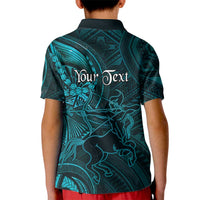 Personalised Polynesia Zodiac Sagittarius Kid Polo Shirt Galaxy Polynesian Pattern Chest Tattoo Style