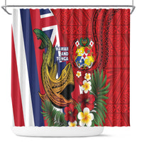 Hawaii And Tonga Shower Curtain Shark Tattoo With Tongan Coat Of Arms
