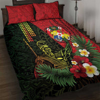 Hawaii And Tonga Quilt Bed Set King Kamehameha Tribal Ngatu Pattern