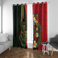 Hawaii And Tonga Window Curtain King Kamehameha Tribal Ngatu Pattern