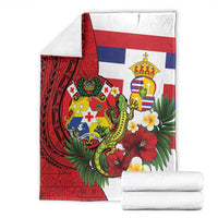 Hawaii And Tonga Blanket King Kalakaua Tribal Gecko Tongan Ngatu