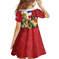 Hawaii And Tonga Family Matching Long Sleeve Bodycon Dress and Hawaiian Shirt King Kalakaua Tribal Gecko Tongan Ngatu LT14 - Polynesian Pride
