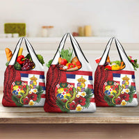 Hawaii And Tonga Grocery Bag King Kalakaua Tribal Gecko Tongan Ngatu