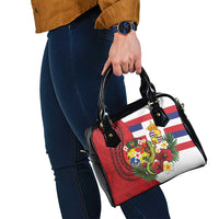 Hawaii And Tonga Shoulder Handbag King Kalakaua Tribal Gecko Tongan Ngatu